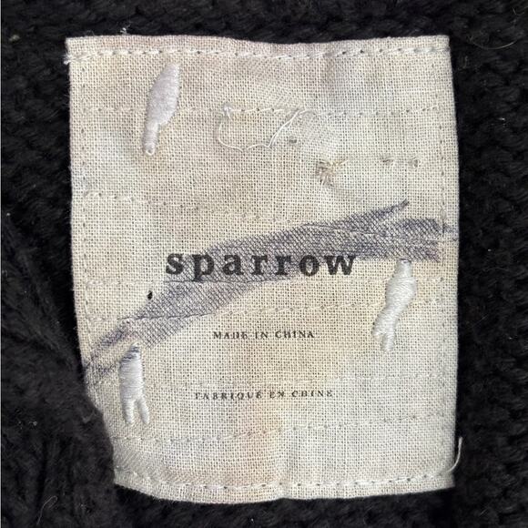 Anthropologie Sparrow Women's Black Full Zip Knit Sweater Wool Blend Size Medium - Picture 2 of 7